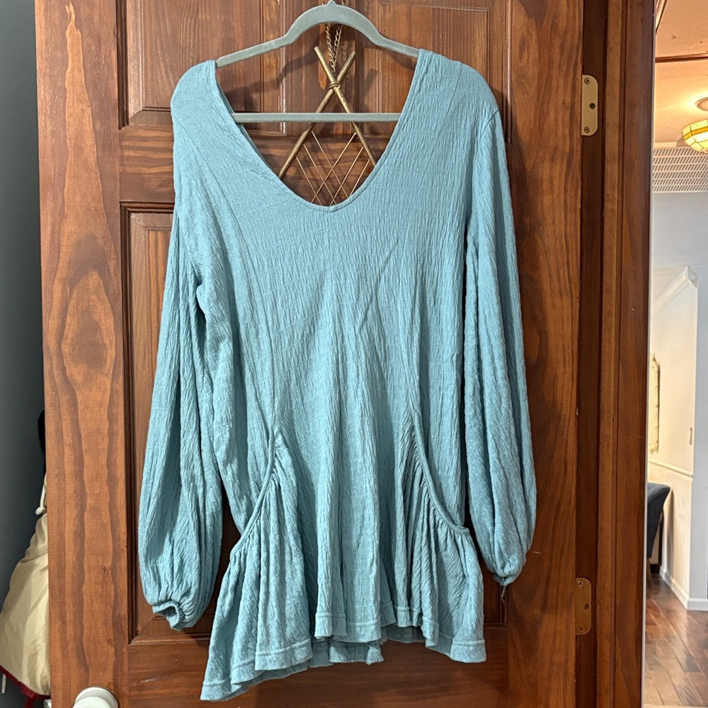 Free People Blue Long Sleeve Dress NWT